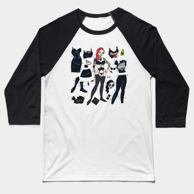 The metal head paper doll Baseball T-Shirt by HEcreative